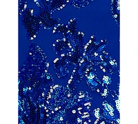 Crystal Doll Juniors' Floral Sequined Sleeveless Gown