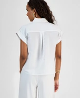 I.n.c. International Concepts Petite Short-Sleeve Button-Front Shirt, Exclusively at Macy's