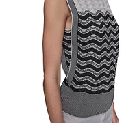 Karl Lagerfeld Paris Women's Geometric Pointelle Sleeveless Sweater