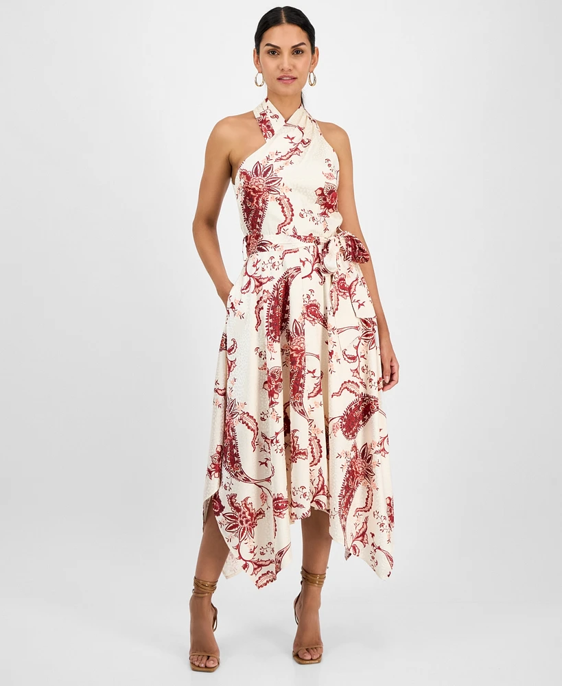 Rachel Roy Women's Lary Floral Asymmetric-Hem Halter Dress