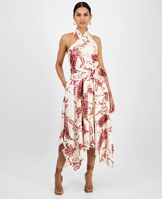 Rachel Roy Women's Lary Floral Asymmetric-Hem Halter Dress