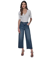 Karl Lagerfeld Paris Women's Scallop-Edge Cropped Jeans
