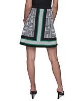 Karl Lagerfeld Paris Women's Border Printed Mini Skirt