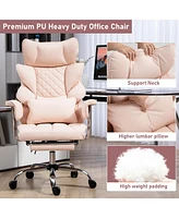 Dyhome Gaming Chair, Racing Chair, Office Chair, Ergonomic High-Back Pu Leather Chair, Reclining Computer Desk Chair, Executive Swivel Rolling Chair f