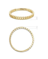 Devata Cuban Link Ring in 14K Gold, Size 7, approx. 1.3 grams.