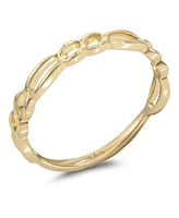 Devata Figaro Link Ring in 14K Gold, Size 7, approx. 1.3 grams.