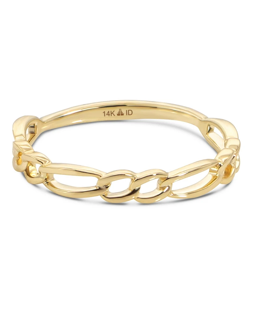 Devata Figaro Link Ring in 14K Gold, Size 8, approx. 1.4 grams.