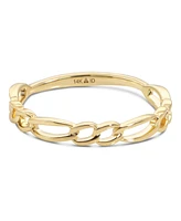 Devata Figaro Link Ring in 14K Gold, Size 8, approx. 1.4 grams.