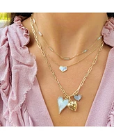 The Lovery Mother of Pearl Single Heart Necklace 14K Gold