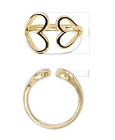 Devata Couple Heart Ring in 14K Gold, Size 8, approx. 3.0 grams.