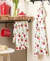 Fiesta Falling Strawberries Cotton Kitchen Towel Set, 16" x 28"