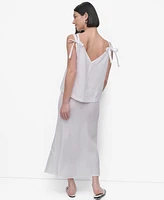 Dkny Women's Linen Tie-Strap Tank Top