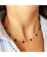 The Lovery Lapis Heart Station Necklace 14K Gold