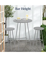 Best Choice Products 3-Piece Steel Patio Bar Height Round Bistro Set w/ Backless Stools