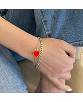 The Lovery Coral Heart Padlock Charm 18 millimeters