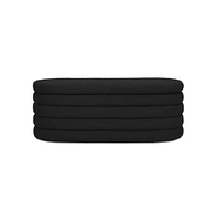 49 Inch Oval Boucle Storage Bench, Upholstered Entryway Ottoman with Hinged Lid-The Pop Home