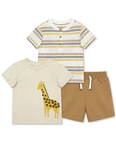 Little Me Baby Boys 3-Pc. Giraffe T-Shirts & Shorts Play Set