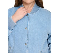 Levi's Plus Varsity Cotton Denim Bomber Jacket