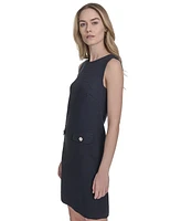 Tommy Hilfiger Women's Sleeveless Flap-Pocket Shift Dress