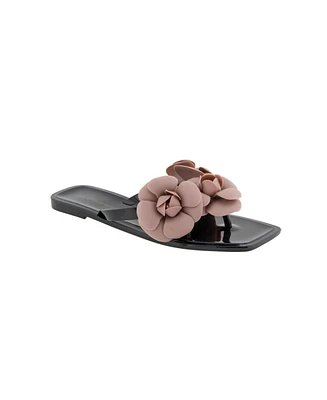 BCBGeneration Women's Lulu Floral Jelly Flat Sandals