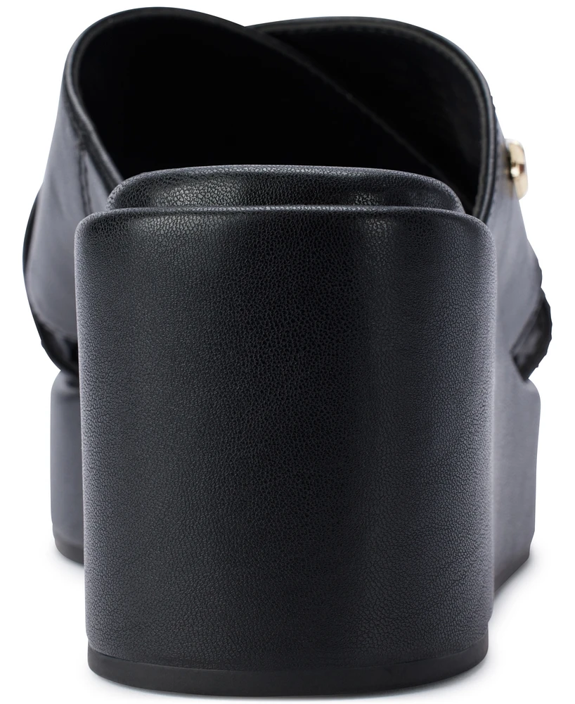 Karl Lagerfeld Paris Women's Caleigh X Band Wedge Sandals