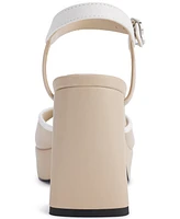 Karl Lagerfeld Paris Women's Hallet Platform Ankle Strap Dress Sandals
