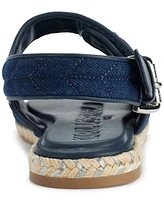 Karl Lagerfeld Paris Women's Charlay Studs Ankle-Strap Espadrille Flat Sandals