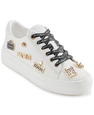 Karl Lagerfeld Paris Women's Cate Rue Pins Lace-Up Sneakers
