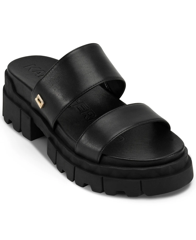 Karl Lagerfeld Paris Women's Lacara Lug Slide Flat Sandals