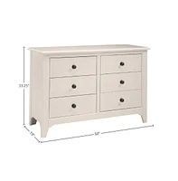 Taylor 6-Drawer Dresser, Sea Shell