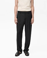 Mango Men's Pleated Relaxed-Fit Suit Trousers