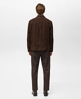 Mango Men's Pocketed Suede Jacket