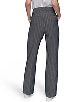 Karl Lagerfeld Paris Women's Pinstriped Flare-Leg Pants