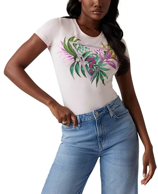 Guess Women's Embellished Graphic Print Short-Sleeve T-Shirt