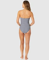 Anne Cole Women's Neo Geo Twist-Front Bandeau One-Piece Swimsuit