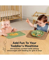 KeaBabies 2-Pack Prep Silicone Placemats for Toddlers, Kids, Non Slip Suction Dining Table Baby Placemat, Easy to Clean