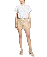 Guess Women's Brigitte Embroidered Snap-Front Shirt