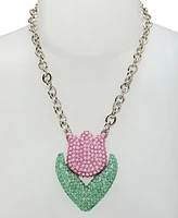 Betsey Johnson Faux Stone Spring Tulip Pendant Statement Necklace