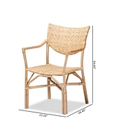 bali & pari 23.2" Finished Rattan Damani Modern Bohemian Dining Chair