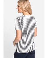 Olsen Women's Sequin and Stripe T-Shirt