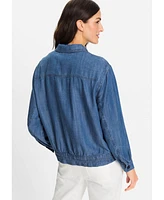 Olsen Women's Lightweight Denim Look Jacket