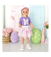 Sweet Wink Toddler Girls Bunny Bow Easter Short Sleeve T-Shirt