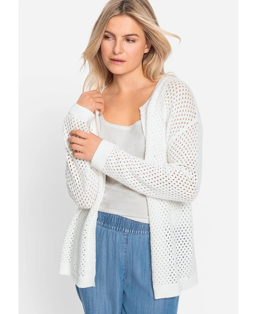 Olsen Women's Lattice Knit Cardigan