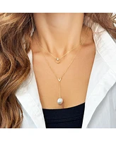 The Lovery Pearl Open Heart Necklace 14K Gold