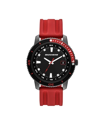 Skechers Men's Lachman Three-Hand Date, Black Alloy Watch