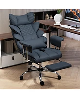 Dyhome 8-Point Massage Gaming Chair, Ergonomic Office 500lbs Weight Capacity, Adjustable Backrest 90-135 Armrests, Suitable for Kids