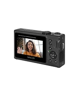 Minolta Minolta MND25 Digital Camera, 48 Mp Autofocus, 4K Ultra Hd Camera with Selfie Mirror & 32GB Sd Card, Black, Bundle with Slinger Camera Bag