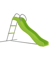 Qaba Outdoor Slide for Kids Ages 3-8, 5.7FT Freesding Wave Slide,