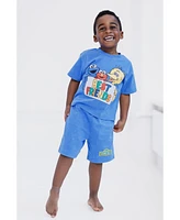 Sesame Street Toddler Boys Oscar the Grouch Elmo Bert and Ernie Graphic T-Shirt Shorts Outfit Set to