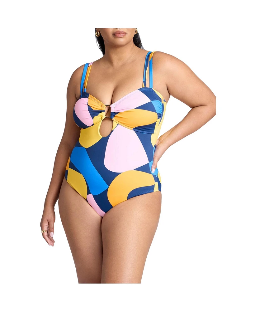 Eloquii Plus Hardware One-Piece Swim Suit